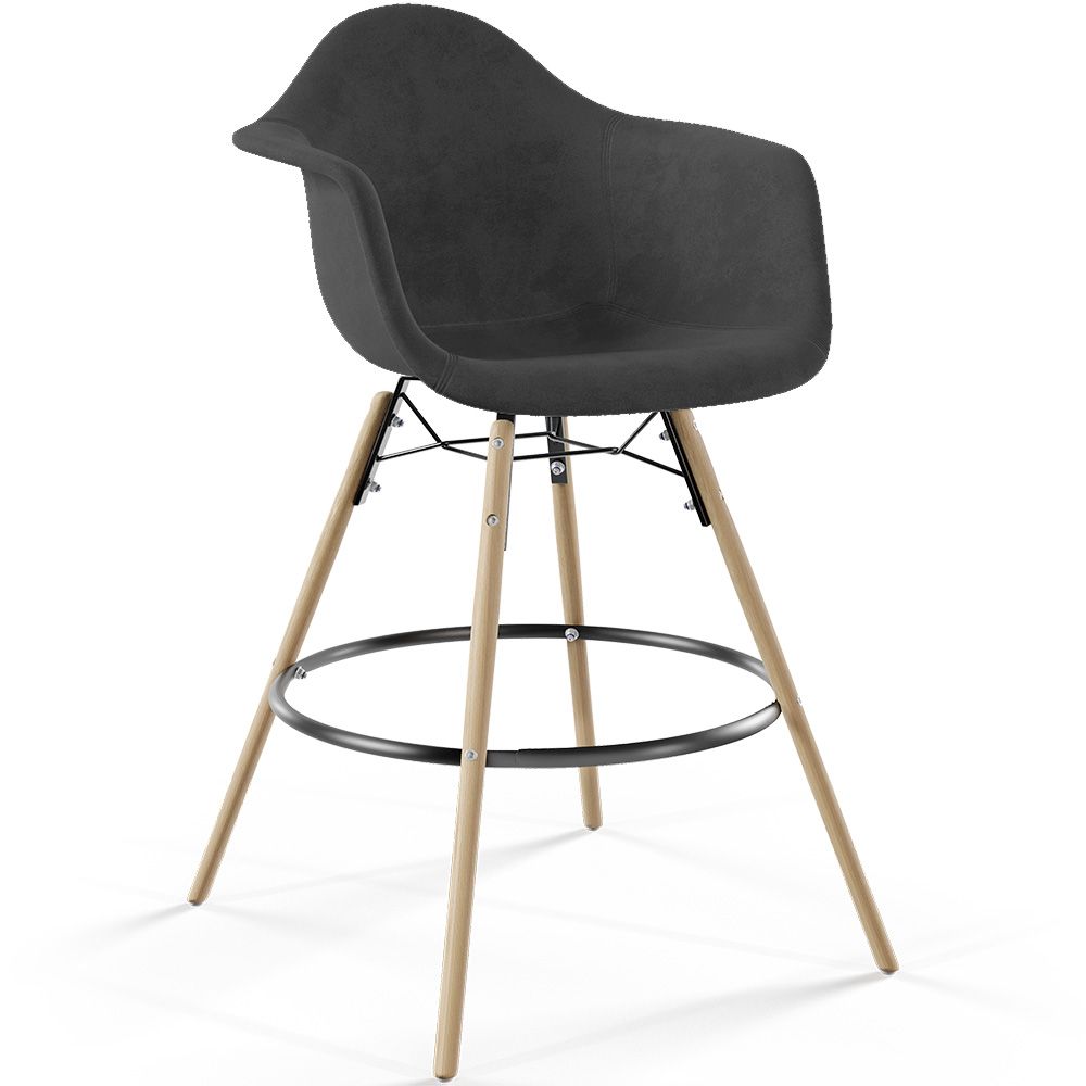 Fluwelen Barkruk - Scandinavisch Design en Houten Poten - Nordika image 8