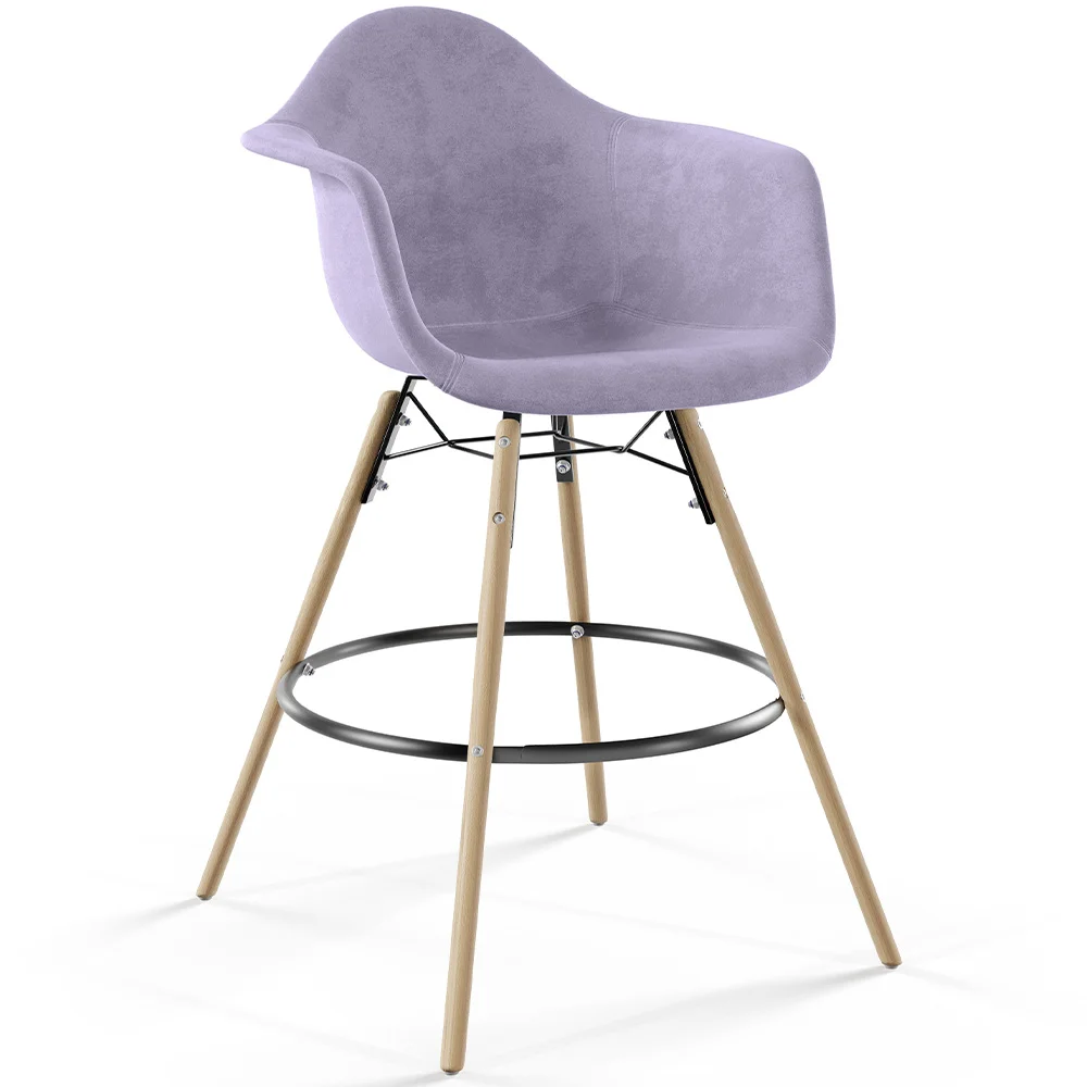 Fluwelen Barkruk - Scandinavisch Design en Houten Poten - Nordika image 8