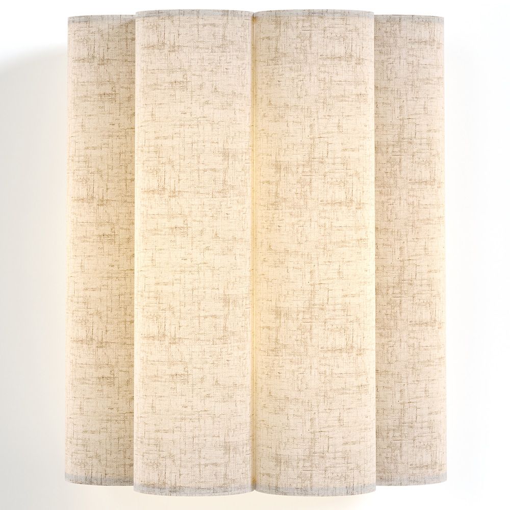 Wandlamp met stoffen kap en verouderde gouden structuur - Treya image 8