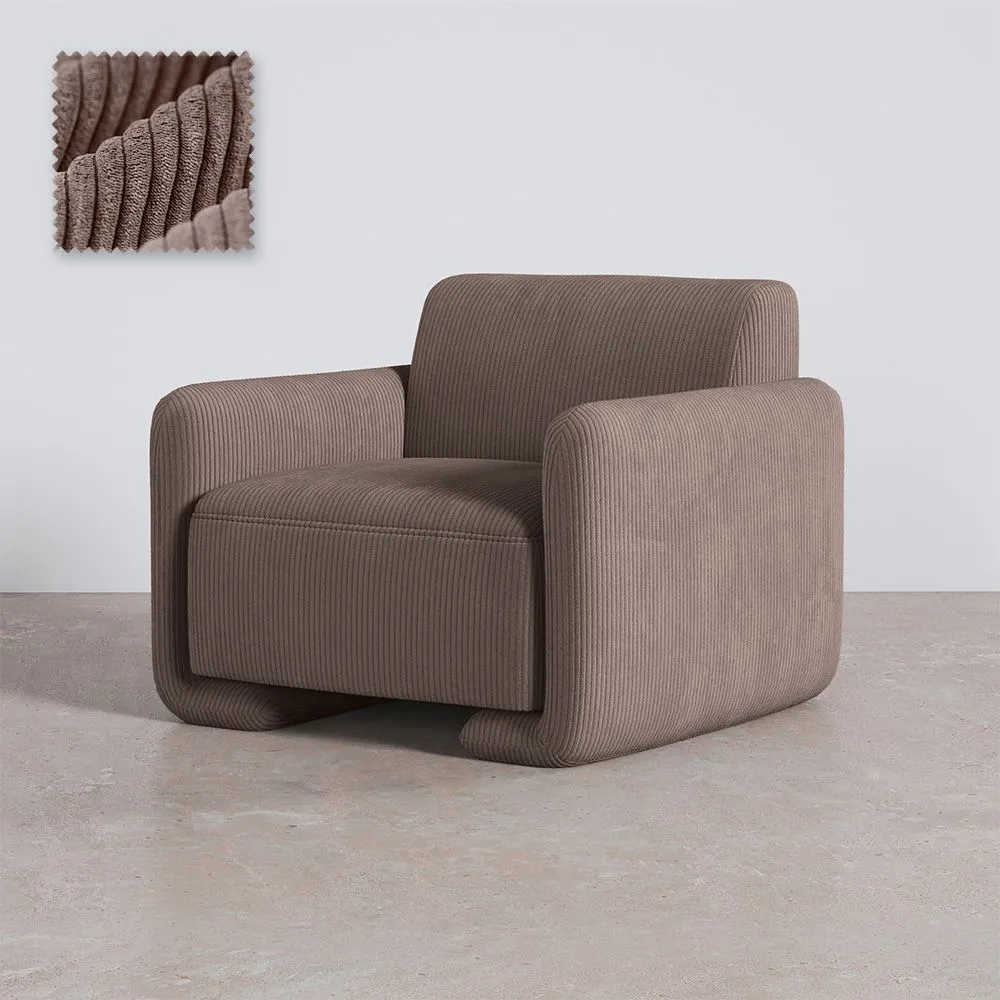 Fauteuil Bekleed Met Fluwelen Corduroy – Modern Design - November image 8
