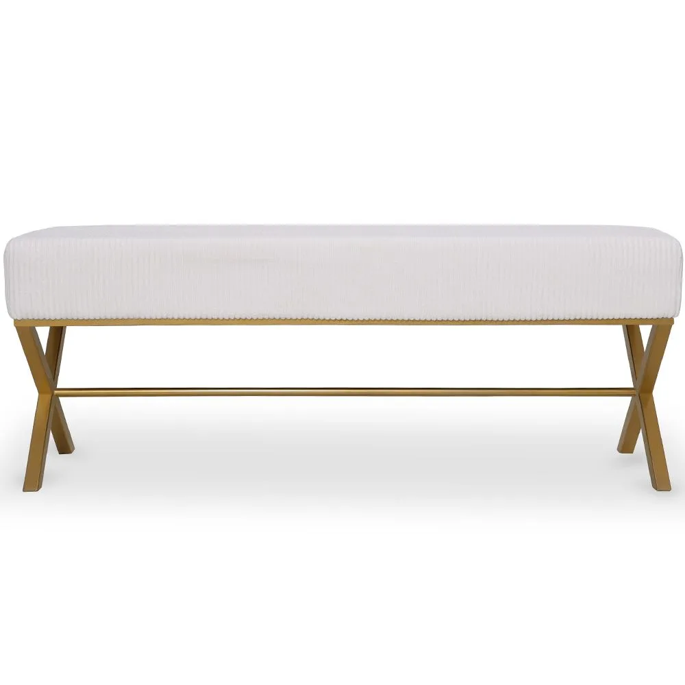 Bank Bekleed Met Fluwelen Stof Met Gouden Metalen Frame - Vovi image 8