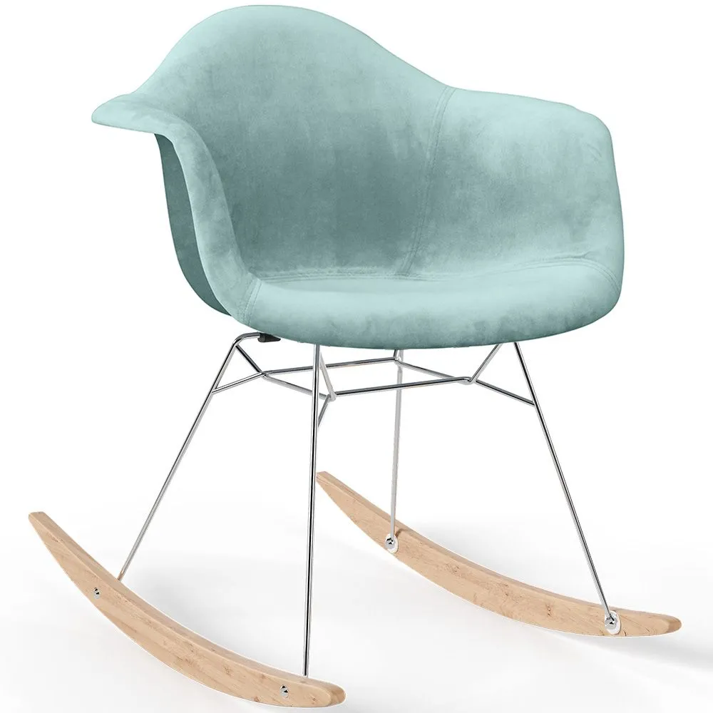 Schommelstoel Moderne Stof Bekleed – Nordic Stijl - Nordika image 8