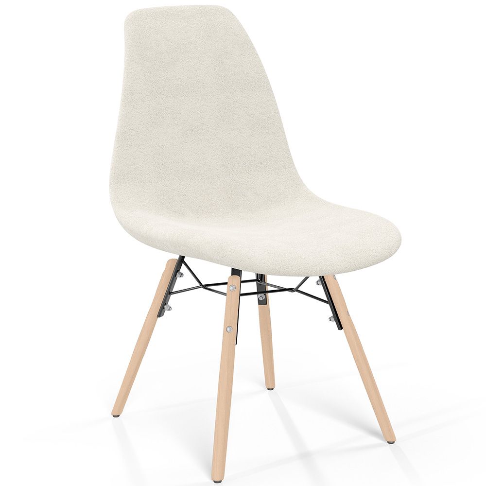 Eetkamerstoel Scandinavisch gestoffeerd in bouclé – Eetkamer of bureau - Skögur image 8