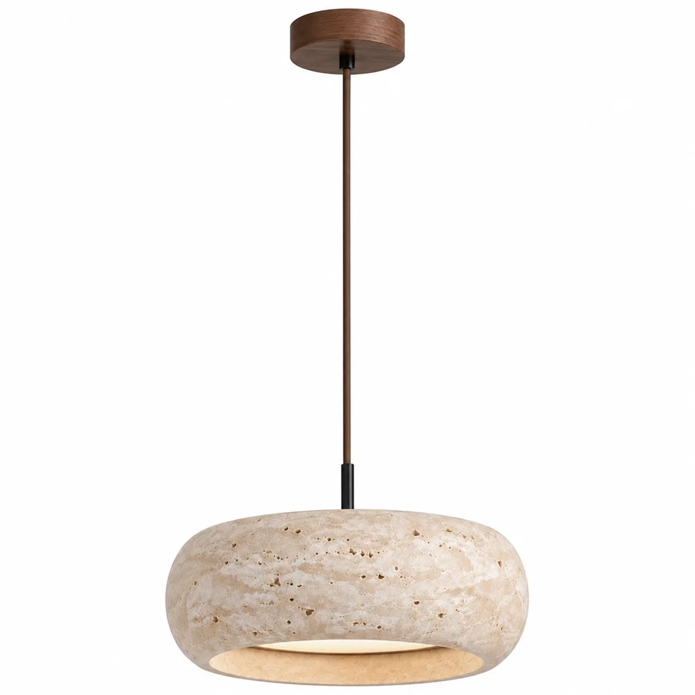 Plafondhanglamp – Hout & Travertin – Marguerite image 8