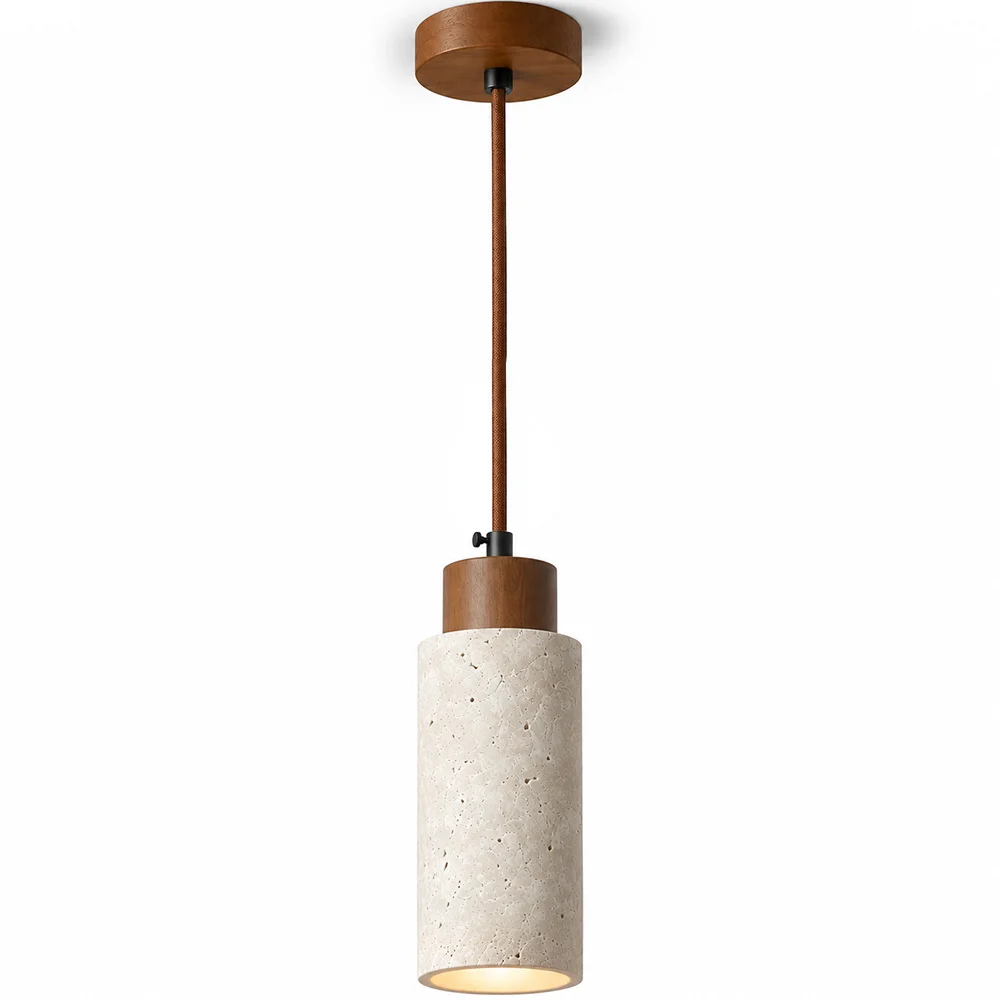 Plafondlamp Hanglamp Hout & Travertin - Élodie image 8