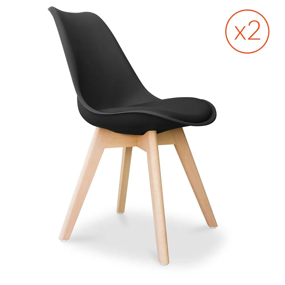 Set van 2 Denisse stoelen in Scandinavisch design met kussen - Mat image 8