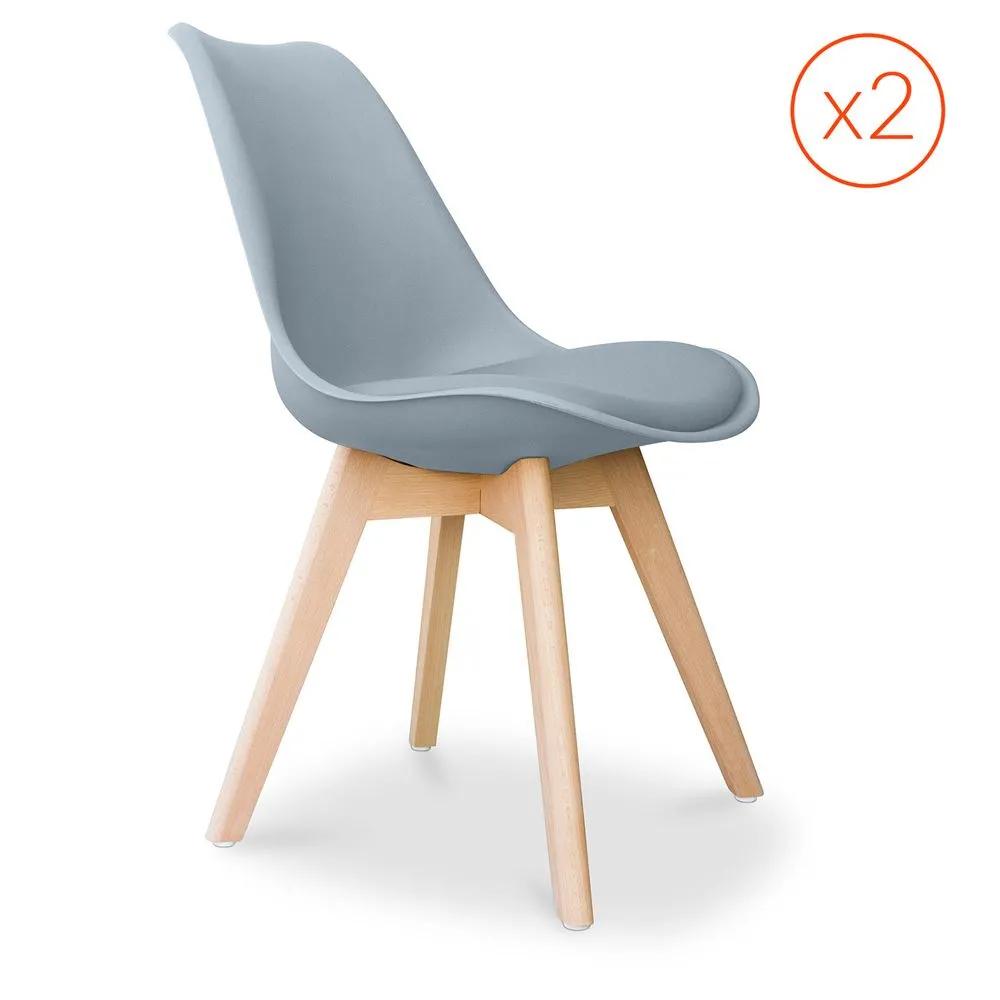 Set van 2 Denisse stoelen in Scandinavisch design met kussen - Mat image 8