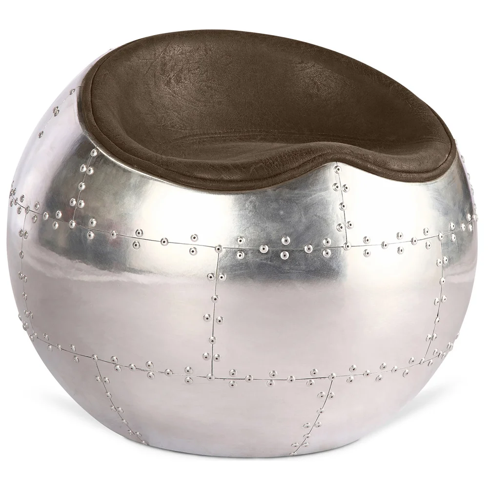 Woonkamerstoel - Ball Design Chair - Leer en Metaal - Cirkel image 8