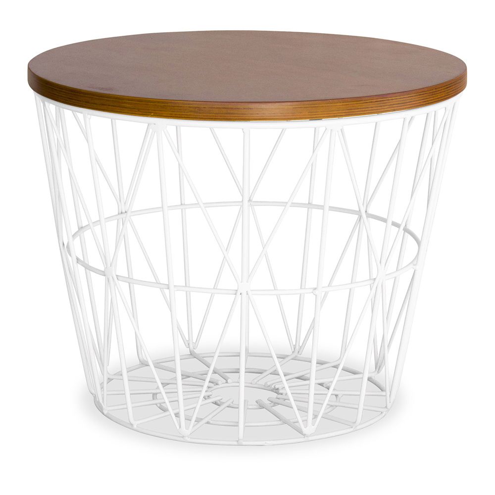 Ronde Bijzettafel - Industrieel Ontwerp - Hout & Metaal - Basker image 8