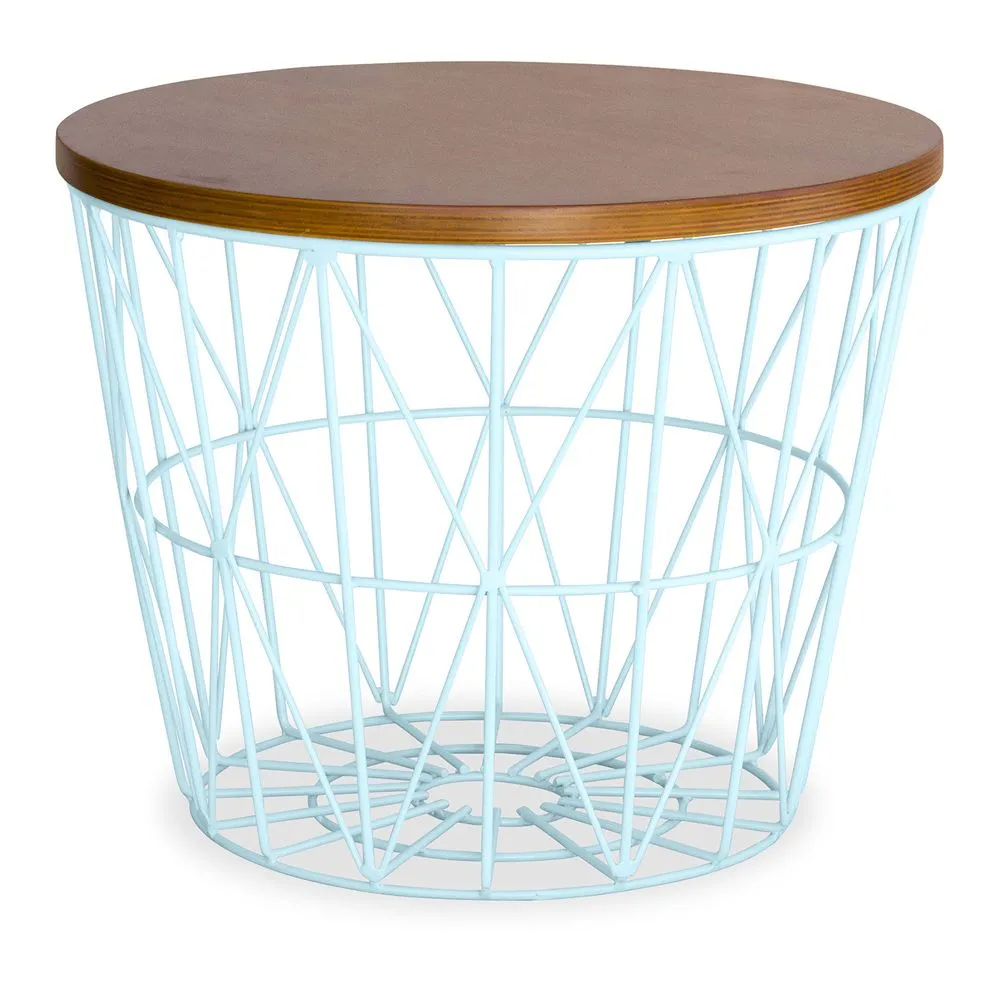 Ronde Bijzettafel - Industrieel Ontwerp - Hout & Metaal - Basker image 8