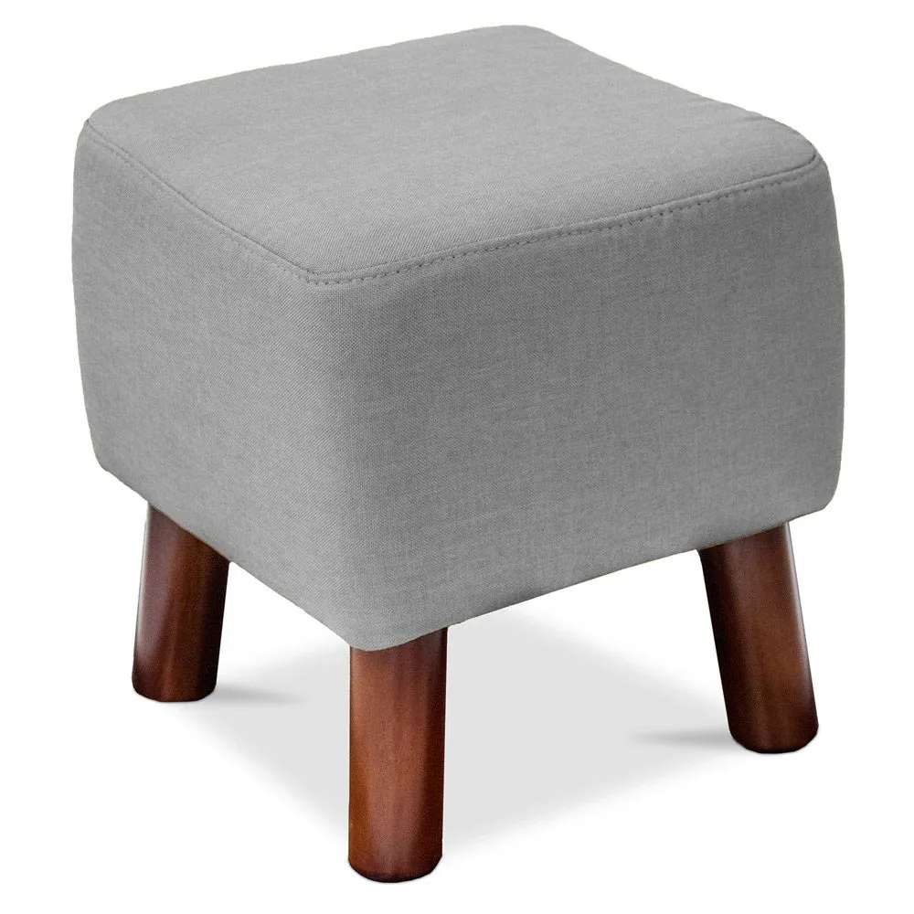 Vierkante poef - Linnen Bekleed - Hout - Nor image 8