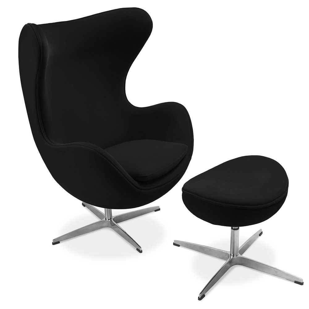 Egg Design fauteuil met voetenbankje - Stoffen bekleding - Brave image 8