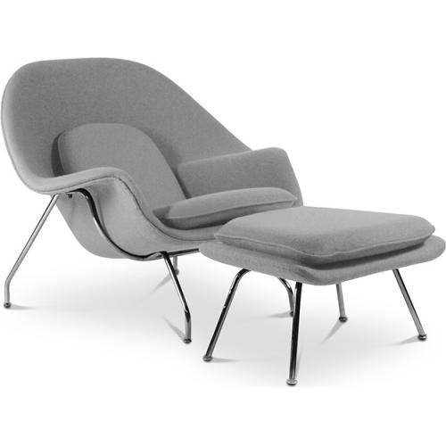 Design Fauteuil met Voetsteun - Gestoffeerd - Womb image 8