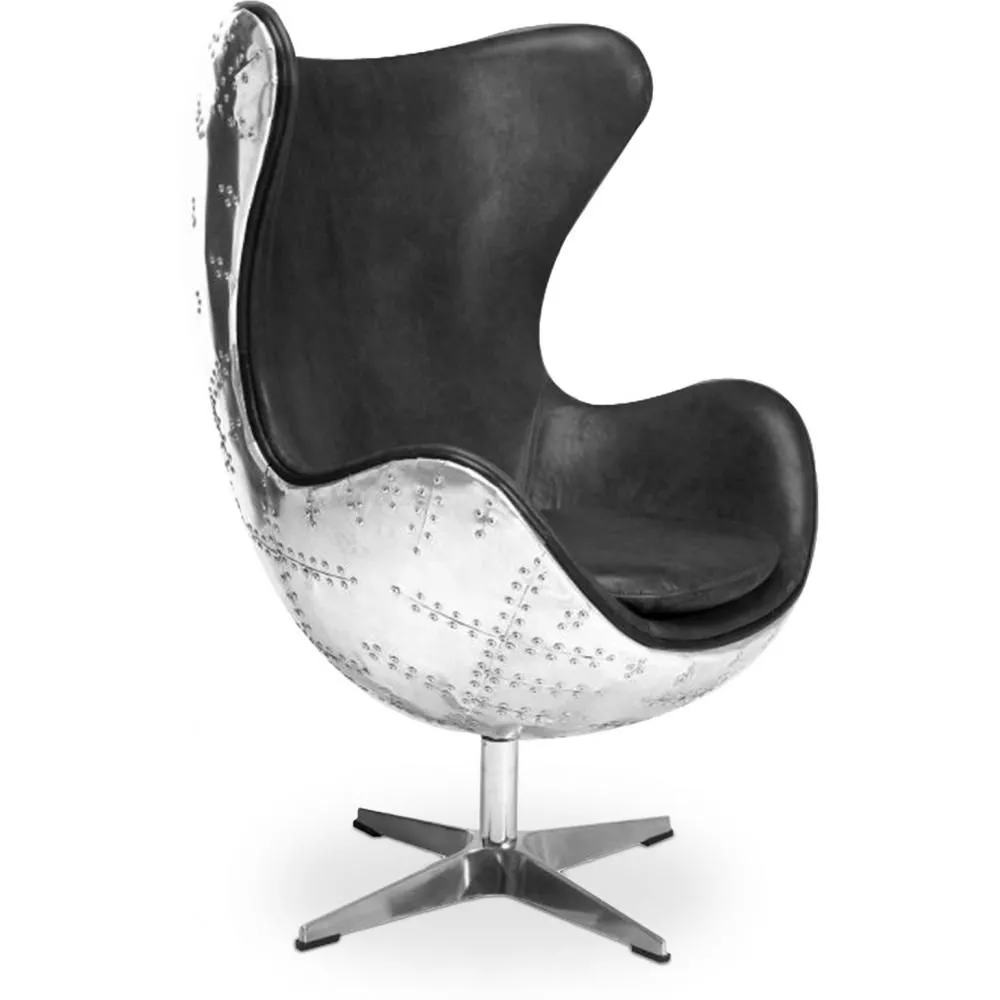 Design Fauteuil met Armleggers - Ei Ontwerp - Leer en Metaal - Cocoon image 8