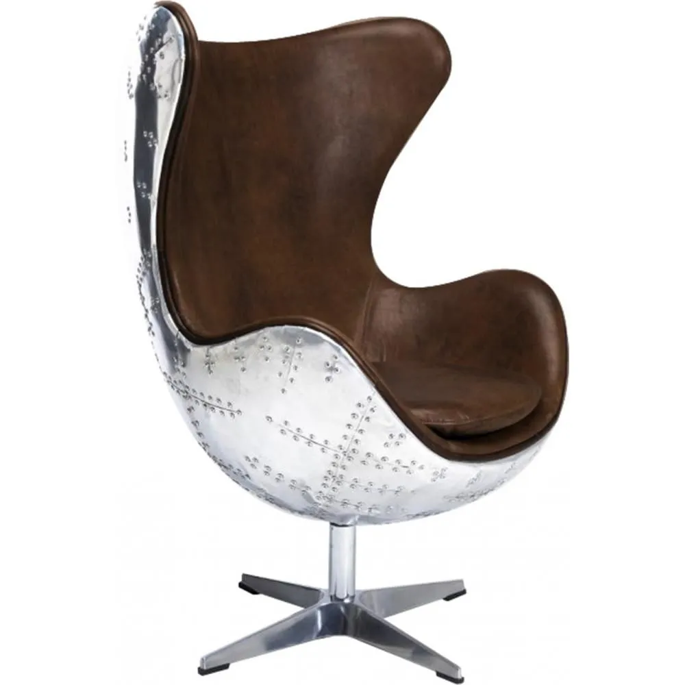 Fauteuil met Armleggers - Aviator Stijl - Leder en Metaal - Cocoon image 8
