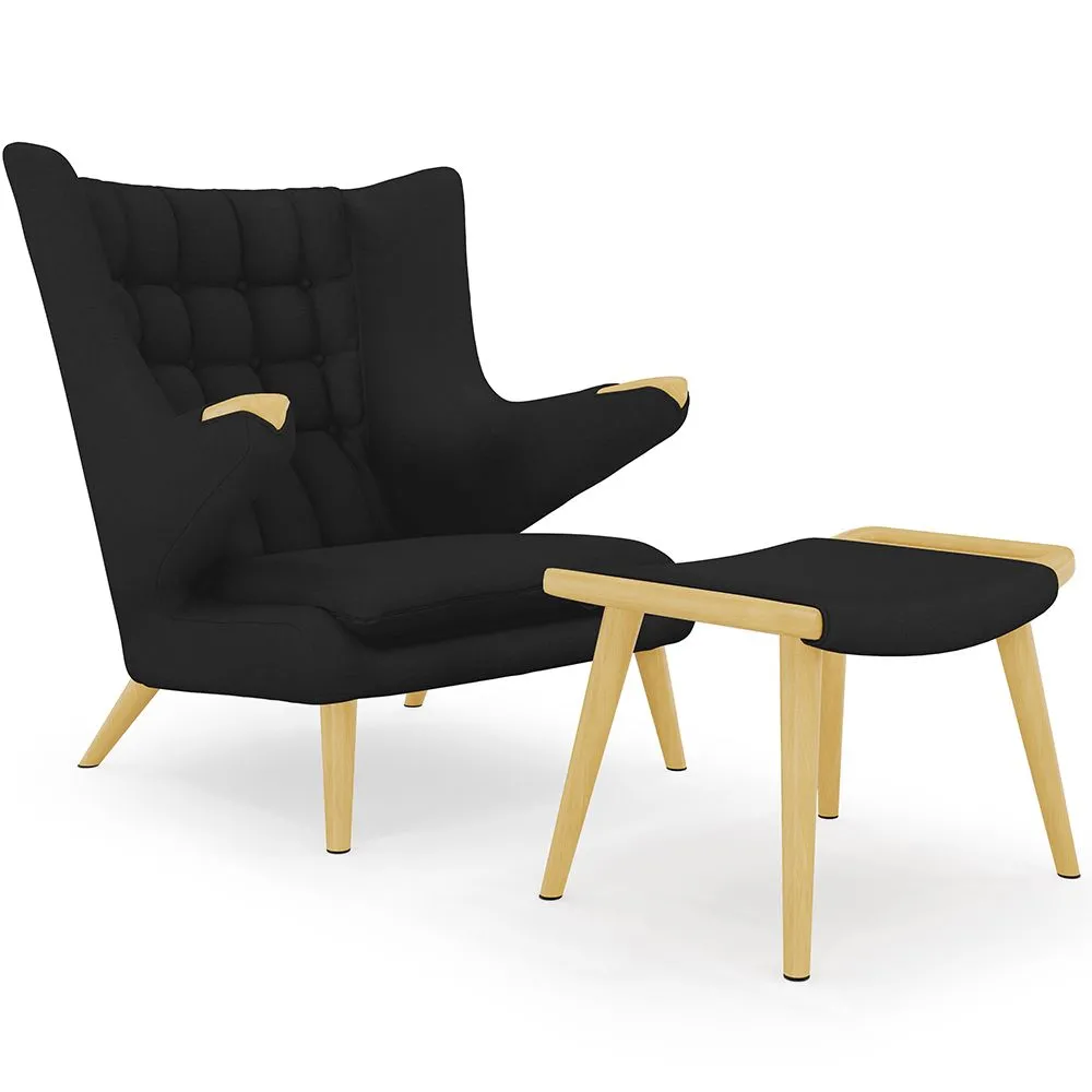 Fauteuil met voetenbankje - bekleding - Grizzly image 8