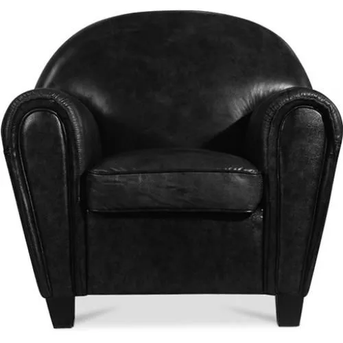 Fauteuil met armleggers - Gestoffeerd in leer - Club image 8