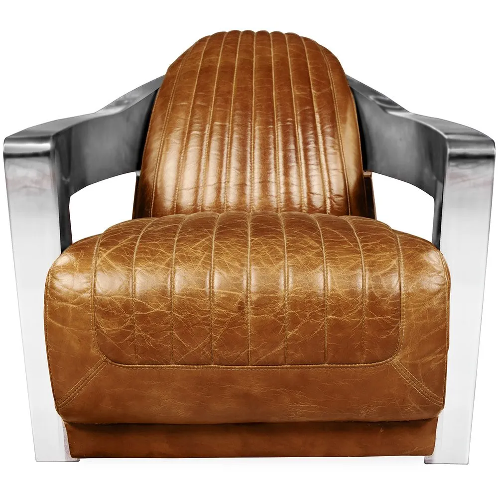 Fauteuil met armleggers - Bekleed in leer - Lounge image 8