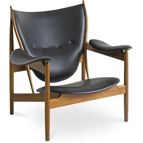 Design Fauteuil met Armleggers - Hout en Leder - Kapitein image 8