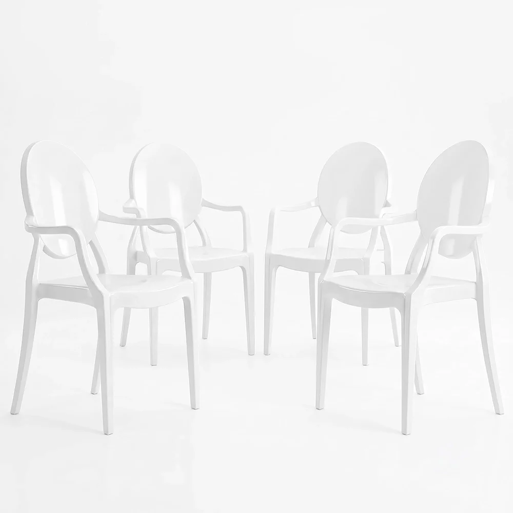 Set van 4 Eetkamerstoelen - Transparant - Ontwerp met Armleuningen - Arthur image 8