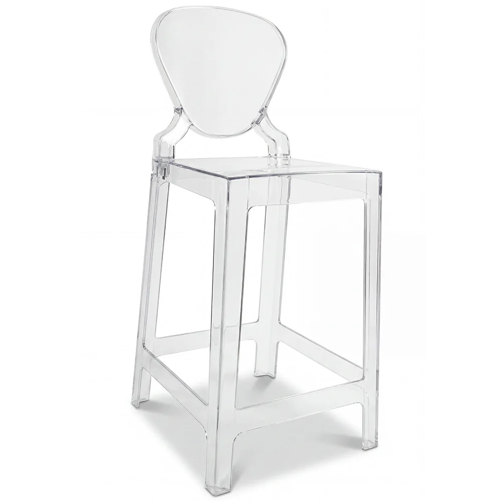 Barkruk met Rugleuning - Transparant Ontwerp - 75cm - Victoria Queen image 8