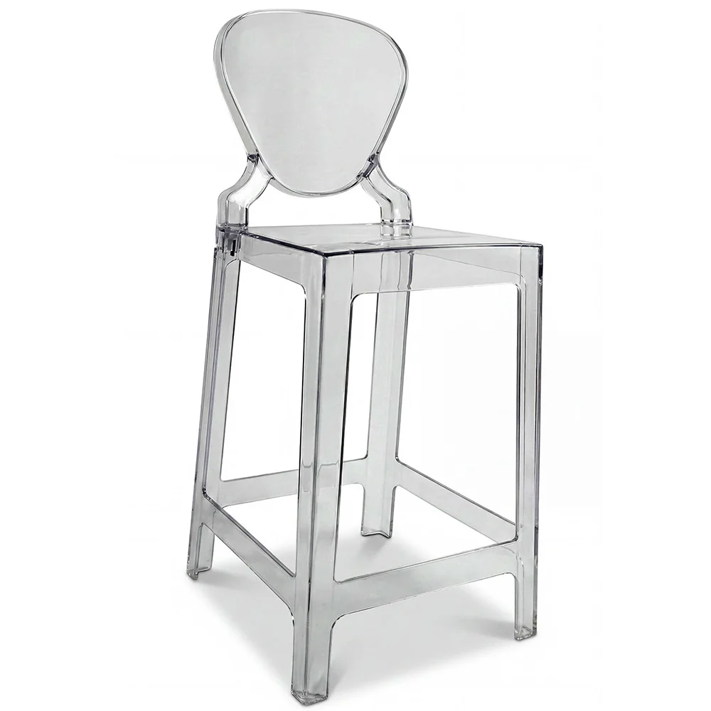 Barkruk met Rugleuning - Transparant Ontwerp - 75cm - Victoria Queen image 8