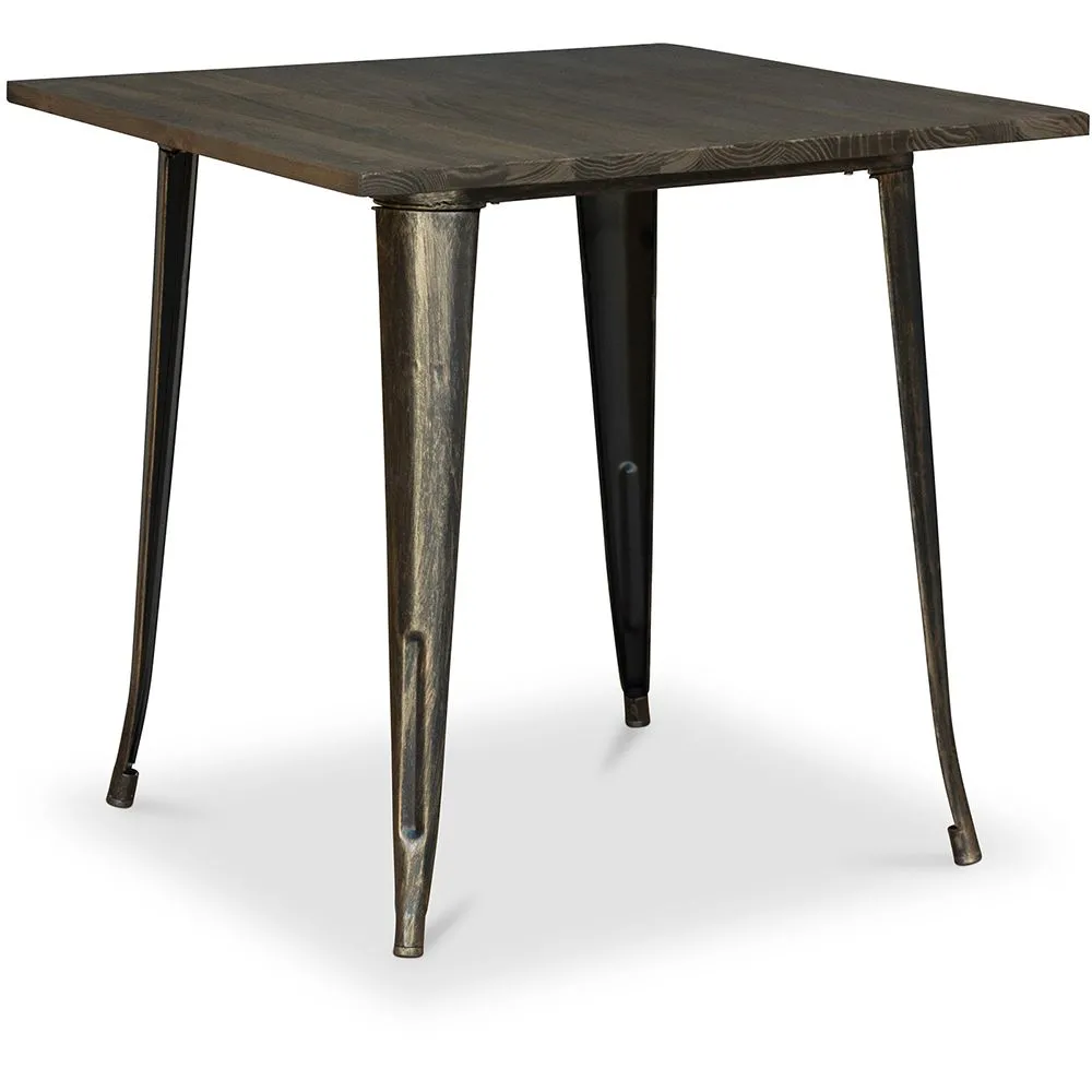 Vierkante Eettafel - Industrieel Ontwerp - Hout & Metaal - Stylix image 8