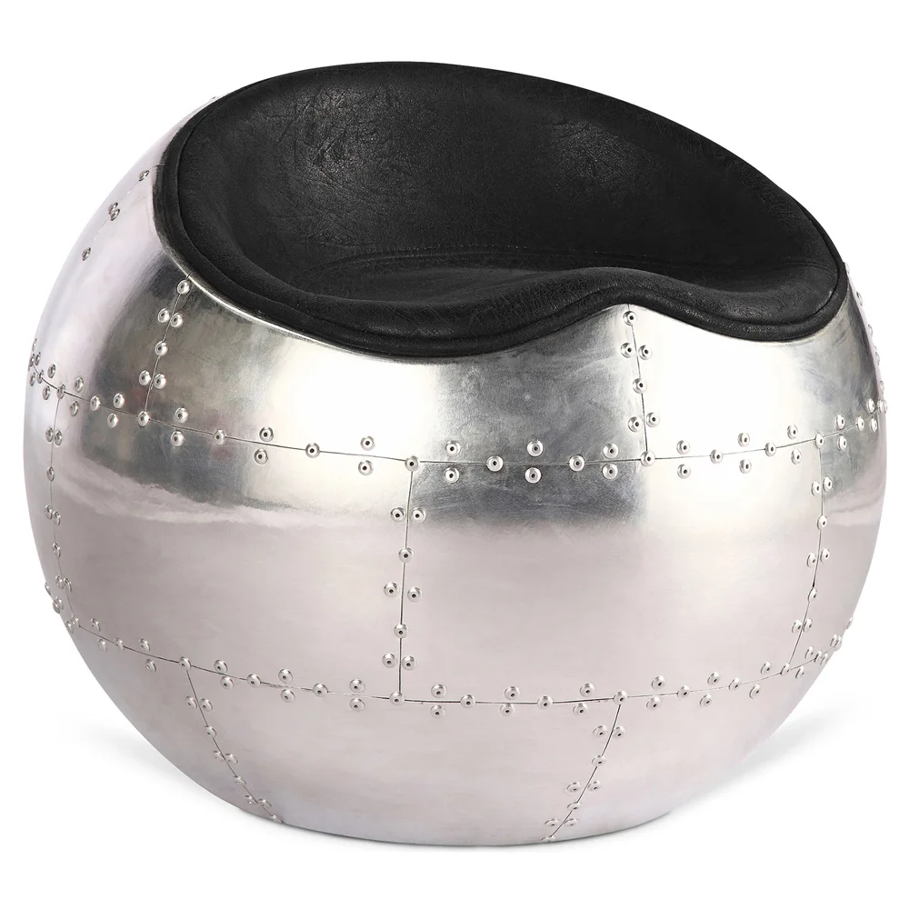 Woonkamerstoel - Ball Design Chair - Leer en Metaal - Cirkel image 8