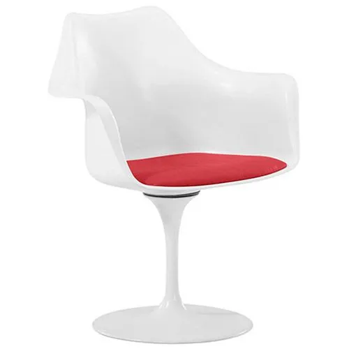 Eetkamerstoel met armleuningen - Witte draaistoel -Tulipan image 8