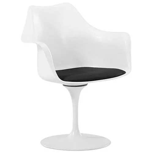 Eetkamerstoel met armleuningen - Witte draaistoel -Tulipan image 8