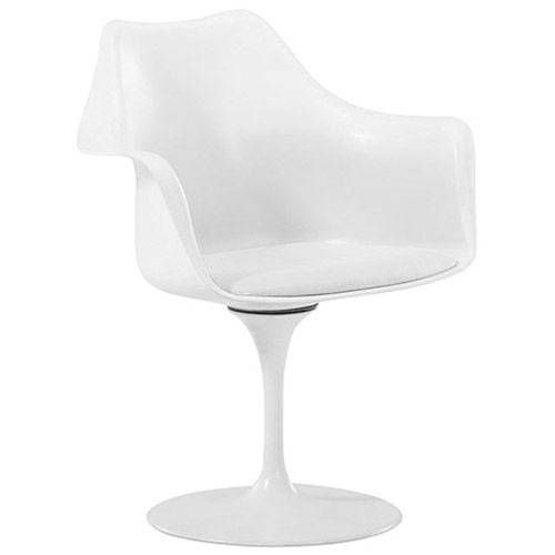 Eetkamerstoel met armleuningen - Witte draaistoel -Tulipan image 8