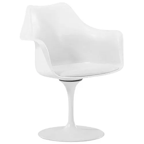 Eetkamerstoel met armleuningen - Witte draaistoel -Tulipan image 8