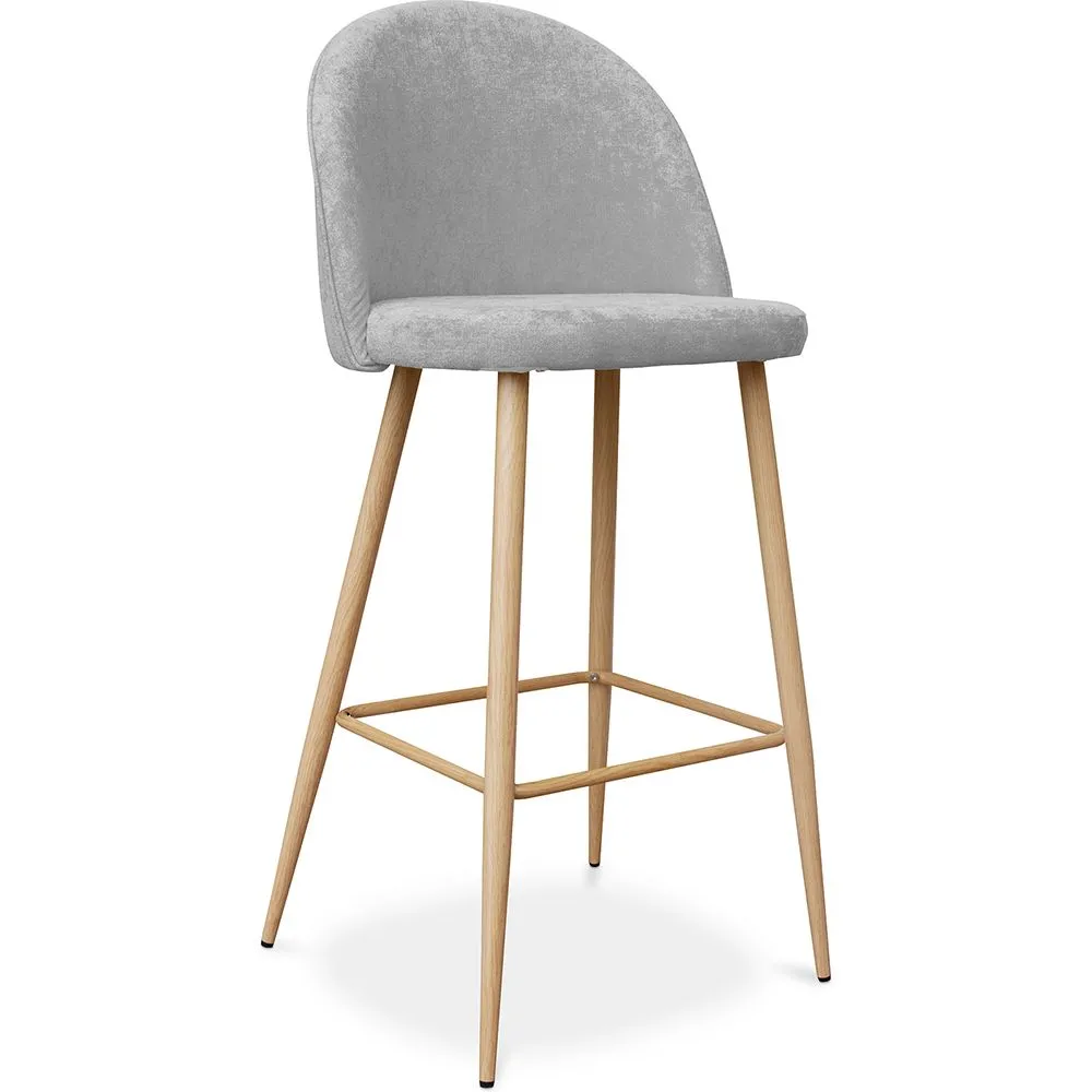 Met stof beklede kruk - Scandinavisch design - 76cm - Evelyne image 8