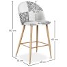 Patchwork beklede kruk - Scandinavische stijl - Zwart en Wit - 66cm -  Evelyne image 7