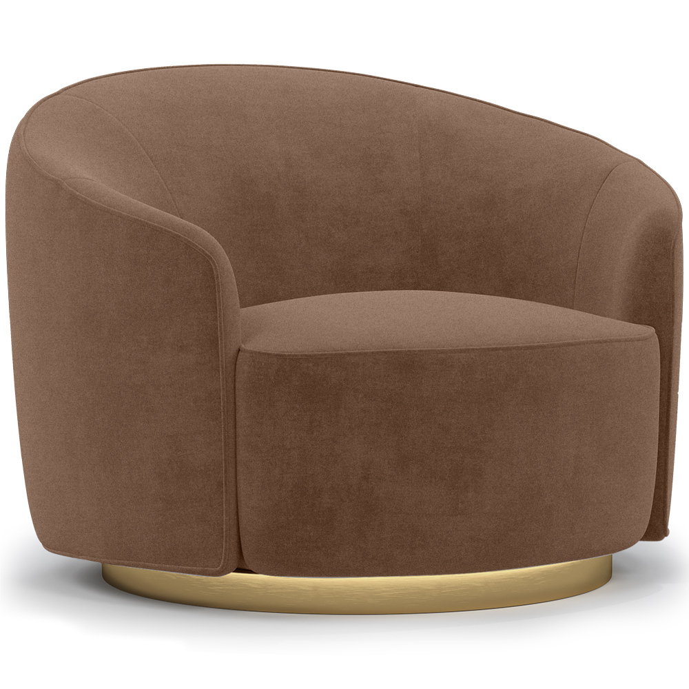Gebogen design fauteuil - Gestoffeerd met velours - Herina image 8