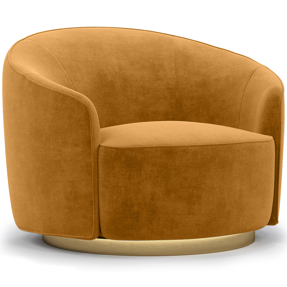 Gebogen design fauteuil - Gestoffeerd met velours - Herina image 8