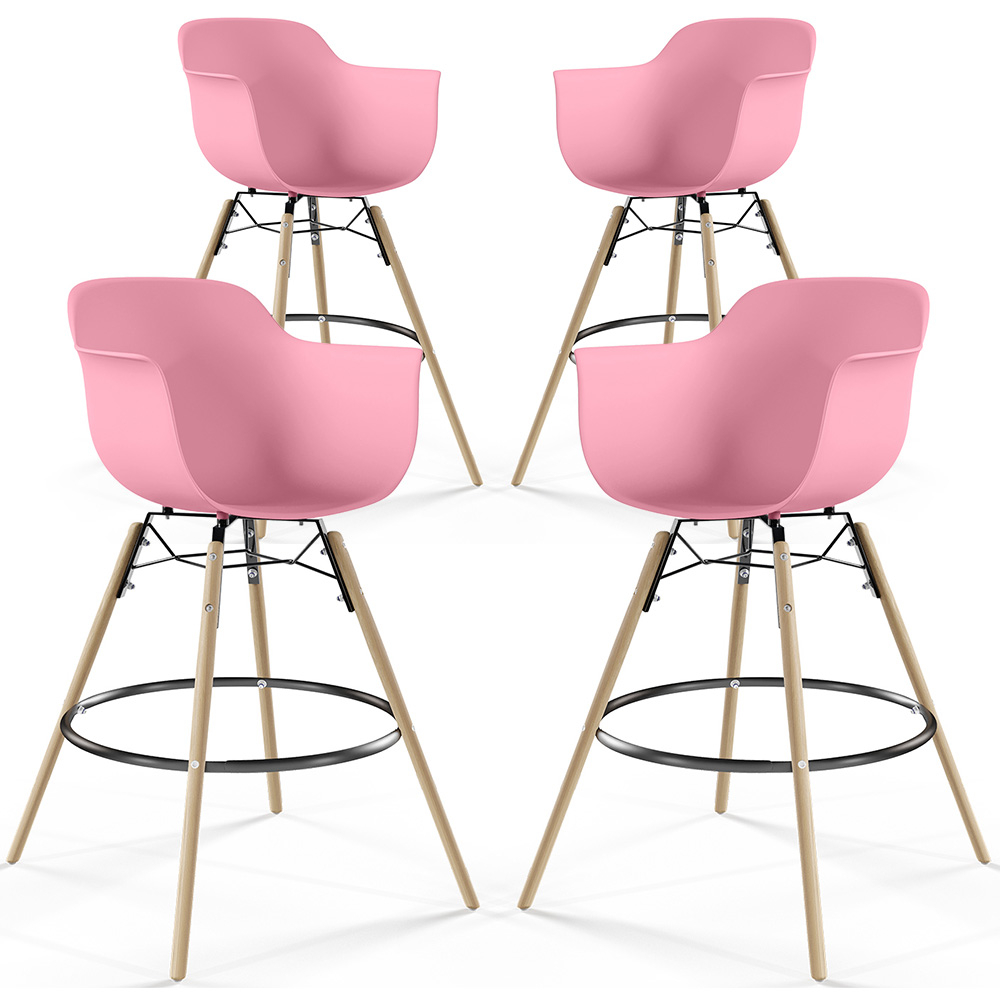 Barkruk - Scandinavisch Design - Houten Poten - Set van 4 - Nordika image 8