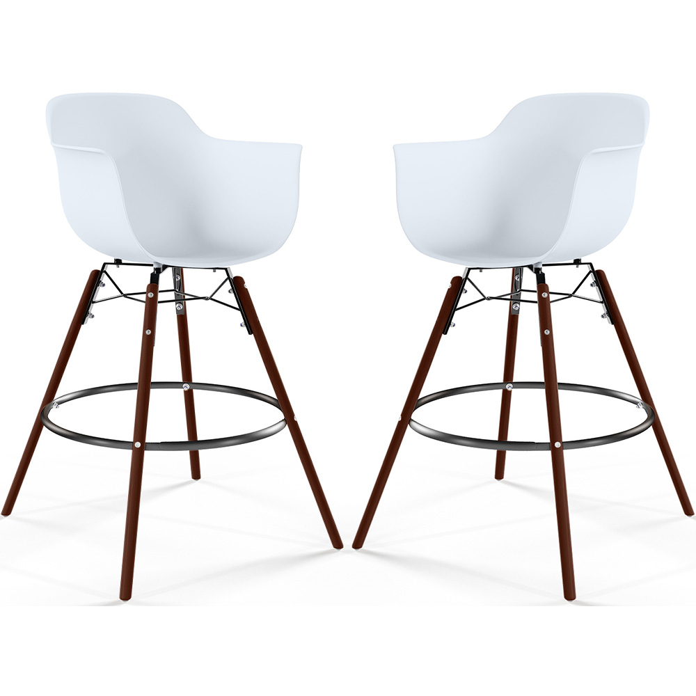 Barkrukken - Scandinavisch Design - Donkere Houten Poten - Set van 2 - Nordika image 8