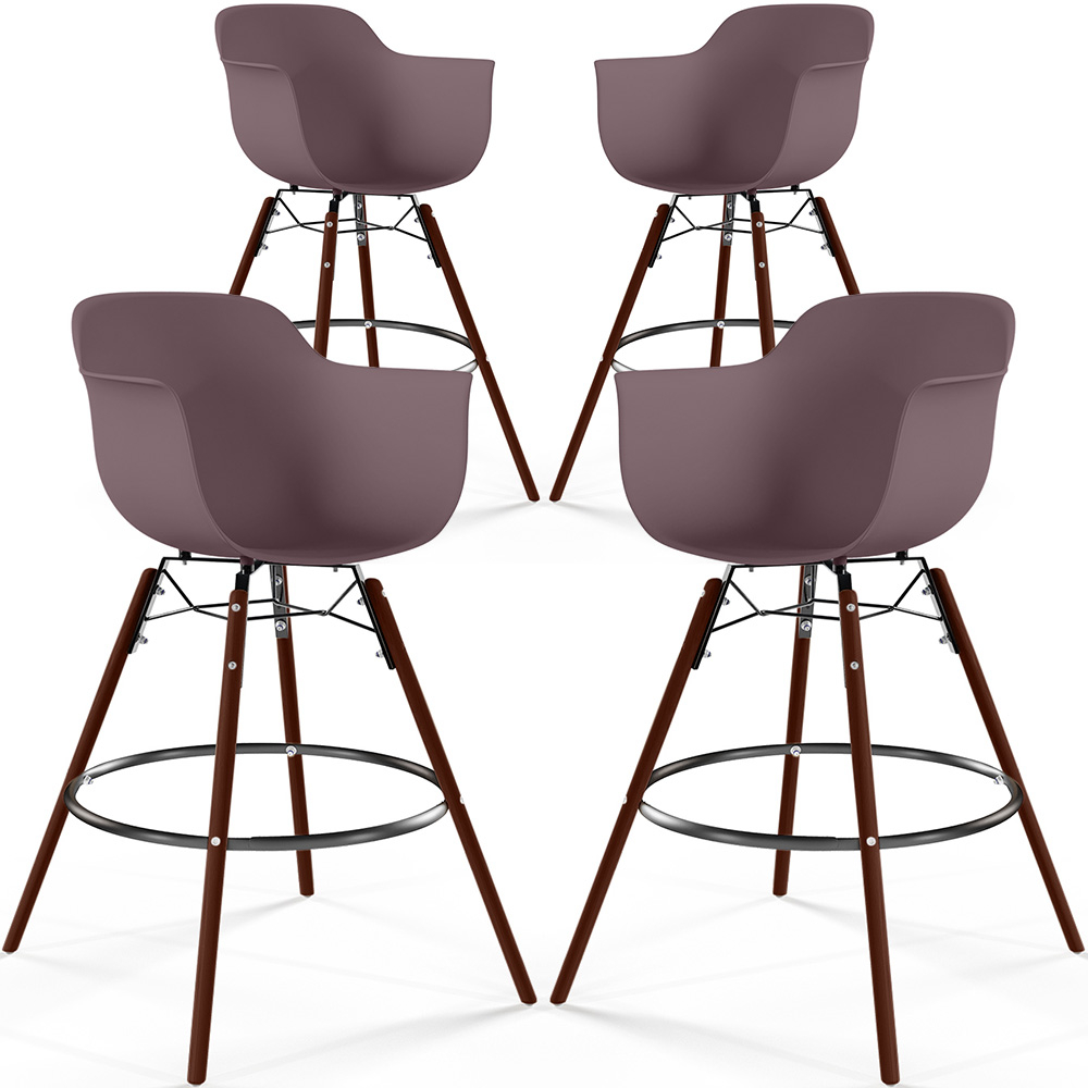 Barkrukken - Scandinavisch Design - Donkere Houten Poten - Set van 4 - Nordika image 8