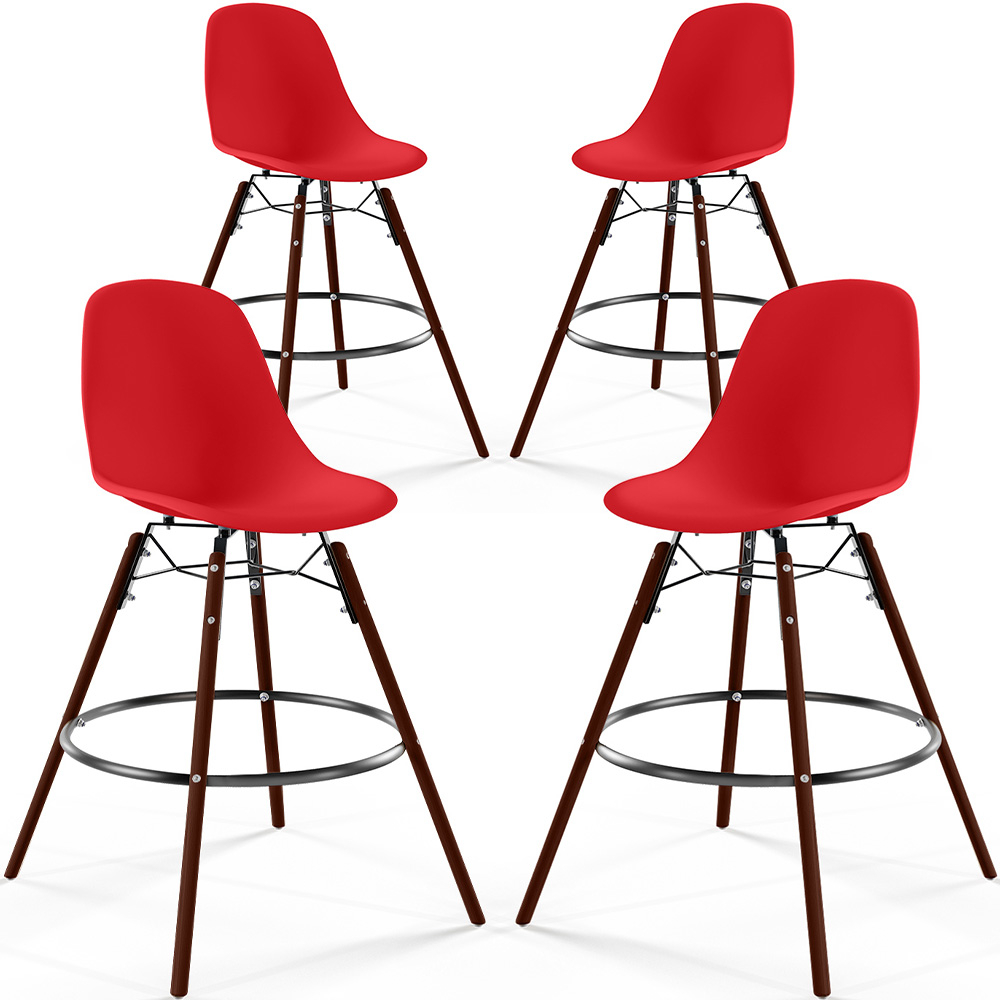 Eetkamerkrukken - Scandinavisch Design - Donkere Houten Poten - Set van 4 - Skögur image 8