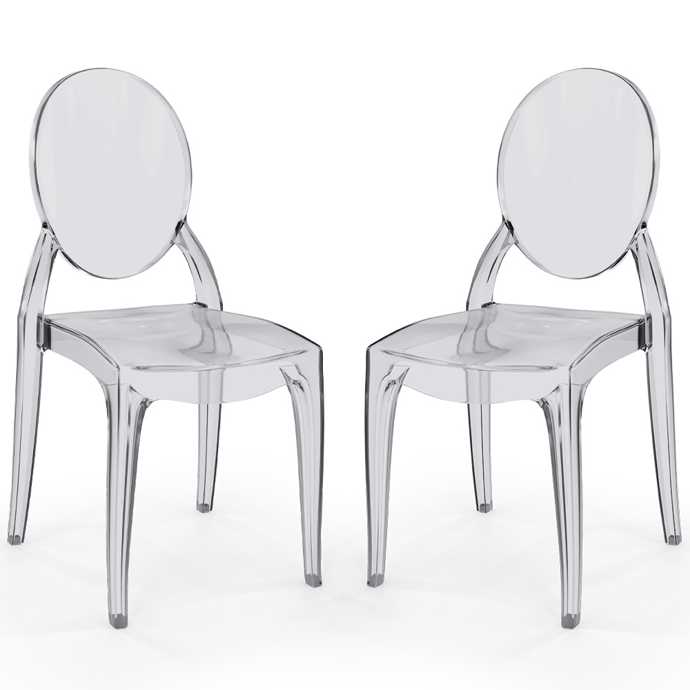 Set van 2 transparante eetkamerstoelen - Estilo Victoria  image 8