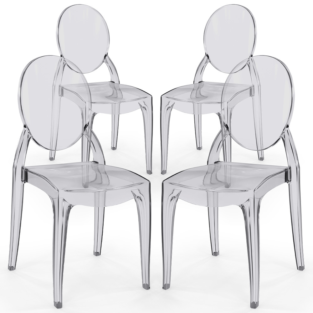 Set van 4 eetkamerstoelen Transparant - Estilo Victoria  image 8